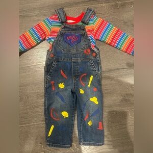 Kids Denim Overalls with Colorful Accents